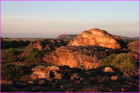 Coucher de soleil sur les plaines innond�es du Nardab � Ubirr