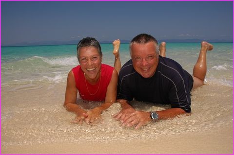 Sur un �lot, de quelques m�tres carr�s, sur la barri�re de corail,  � 30 km des c�tes 