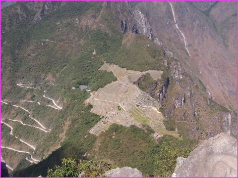 Le site du Machu Picchu vu d'en haut du Huayna Picchu (Crdit photo Jrgen)