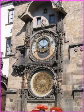 L'horloge astronomique sur la Staromestsk Namesti (la place principale de Prague)