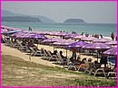 Pas une serviette sur la plage, tout le monde sur des transats � Karon Beach (Ile de Phuket)